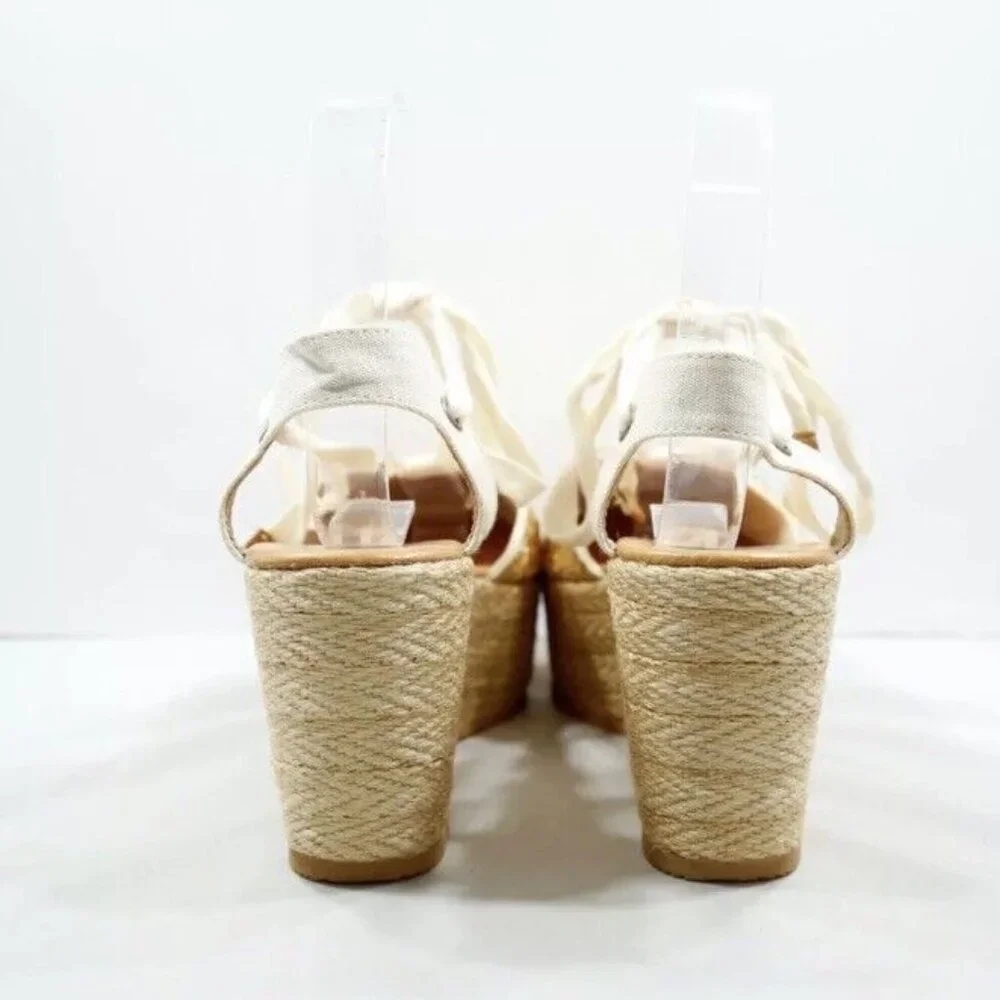 Silvia Cobos Handmade Gold Sequin‎ Platform Lace Up 3